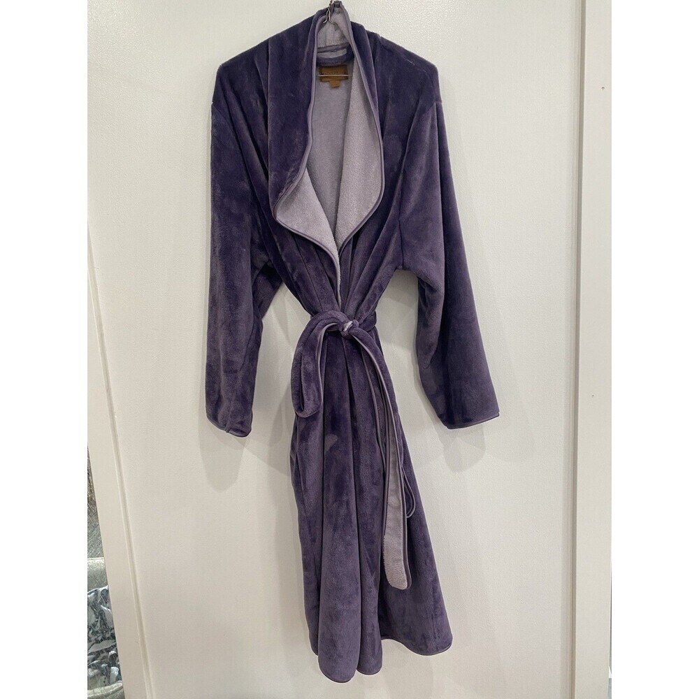Koolaburra By UGG Robe Womens Medium Purple Fleece Long Kimono Belted Lounge